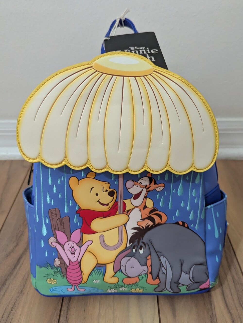 NWT! Loungefly Disney Winnie The Pooh Rainy Umbrella Scene Mini Backpack